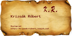 Krizsák Róbert névjegykártya