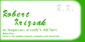 robert krizsak business card